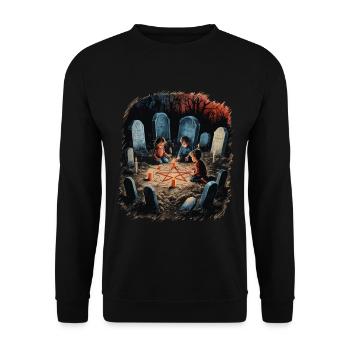 Occult Summoning Rituals Retro Vintage Design - Unisex Sweatshirt - black - Front - Alina (178cm) & Michal (187cm)