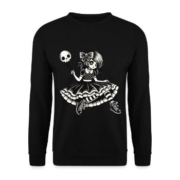 Creepy Emo Girl Dark Goth Design - Sweat-shirt Unisexe - noir - Devant - Alina (178cm) & Michal (187cm)