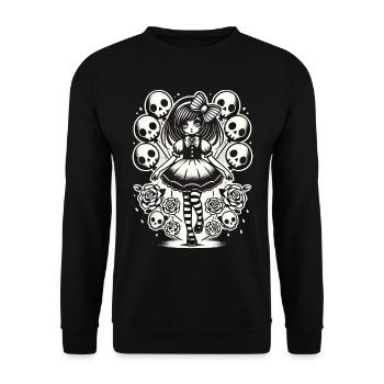 Creepy Emo E-Girl Design gothique foncé - Sweat-shirt Unisexe - noir - Devant - Alina (178cm) & Michal (187cm)