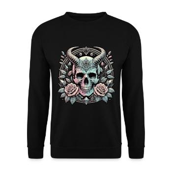 Pastel Goth esthétique Dark Skull Design - Sweat-shirt Unisexe - noir - Devant - Alina (178cm) & Michal (187cm)