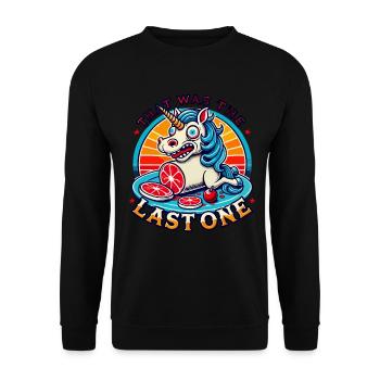 Lustig Düsterer Galgenhumor Niedliches Halloween - Unisex Pullover - Schwarz - Vorne - Alina (178cm) & Michal (187cm)