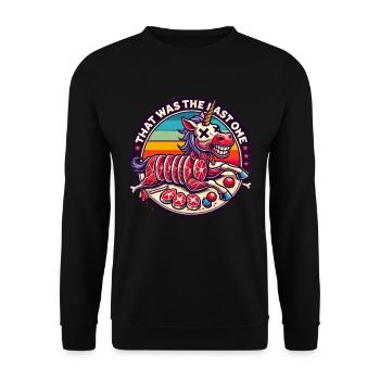 Funny, gloomy gallows humor has been the last - Unisex Sweatshirt - black - Front - Alina (178cm) & Michal (187cm)