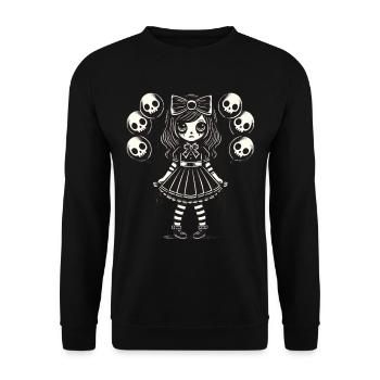 Kawaii Goth Fille Design gothique foncé - Sweat-shirt Unisexe - noir - Devant - Alina (178cm) & Michal (187cm)