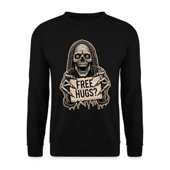 Free Hugs Sinister Psycho - Unisex Sweatshirt - black - Front - Alina (178cm) & Michal (187cm)