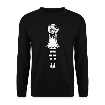 Kawaii Goth Fille Design gothique foncé - Sweat-shirt Unisexe - noir - Devant - Alina (178cm) & Michal (187cm)