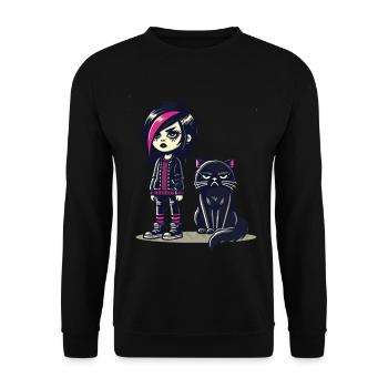 Pastel Goth Style Lover - Unisex Sweatshirt - black - Front - Alina (178cm) & Michal (187cm)