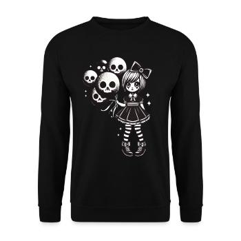 Kawaii Goth Girl Dark Gothic Design - Unisex Sweatshirt - black - Front - Alina (178cm) & Michal (187cm)