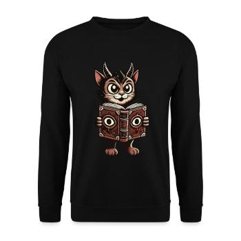 Funny Demons Cat Cute Cats Magician - Unisex Sweatshirt - black - Front - Alina (178cm) & Michal (187cm)