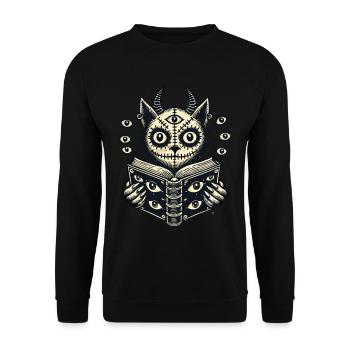 Devilish Demons Cat Horror Cat Design - Unisex Sweatshirt - black - Front - Alina (178cm) & Michal (187cm)