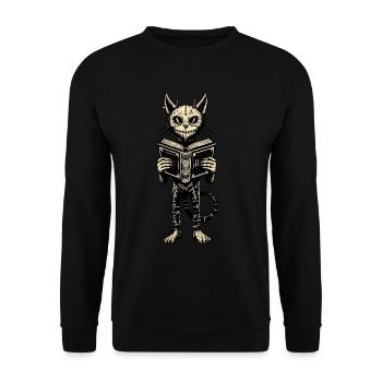 Creepy Demons Cat Dark Cat Design - Unisex Sweatshirt - black - Front - Alina (178cm) & Michal (187cm)