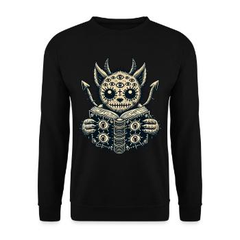 Goth Cat Devilish Demons Cat Horror Cat - Unisex Sweatshirt - black - Front - Alina (178cm) & Michal (187cm)