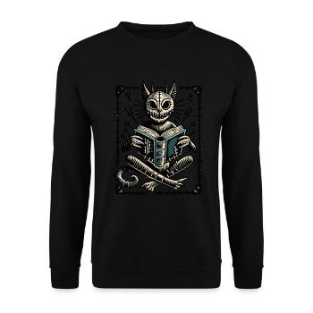 Creepy Cat Mage Dark Goth Cat - Unisex Sweatshirt - black - Front - Alina (178cm) & Michal (187cm)
