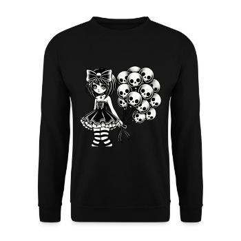 Kawaii Goth Girl Dark Gothic Design - Unisex Sweatshirt - black - Front - Alina (178cm) & Michal (187cm)