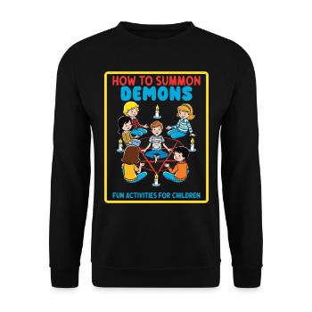 Rétro Cartoon Vintage Design comment invoquer des démons - Sweat-shirt Unisexe - noir - Devant - Alina (178cm) & Michal (187cm)