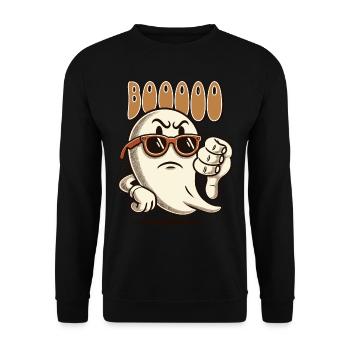 Booing Ghost Funny Ghost Design - Unisex Sweatshirt - black - Front - Alina (178cm) & Michal (187cm)