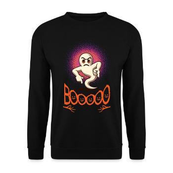 Booing Ghost Funny Ghost Design - Unisex Sweatshirt - black - Front - Alina (178cm) & Michal (187cm)