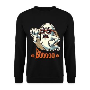 Booing fantôme Drôle Halloween Ghost Design - Sweat-shirt Unisexe - noir - Devant - Alina (178cm) & Michal (187cm)