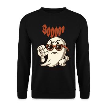 Booing Ghost Funny Ghost Design - Unisex Sweatshirt - black - Front - Alina (178cm) & Michal (187cm)