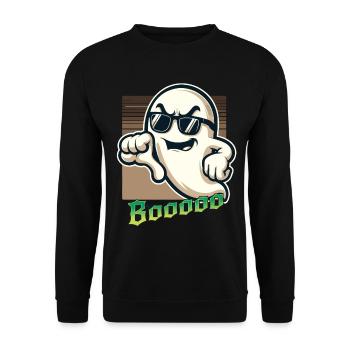 Booing fantôme drôle fantôme Halloween design - Sweat-shirt Unisexe - noir - Devant - Alina (178cm) & Michal (187cm)