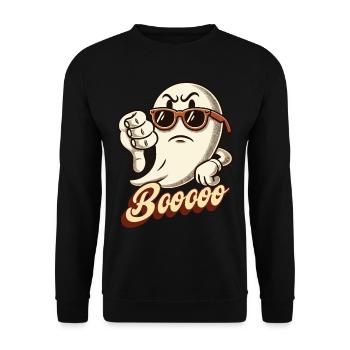Booing Ghost Funny Ghost Design - Unisex Sweatshirt - black - Front - Alina (178cm) & Michal (187cm)