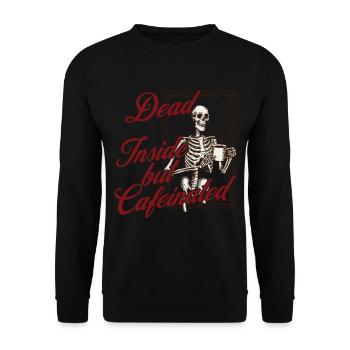 Halloween Coffee Lover Skeleton Coffee Design - Unisex Sweatshirt - black - Front - Alina (178cm) & Michal (187cm)