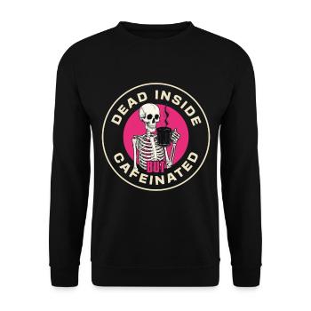 Coffee Halloween Skeleton Coffee Lover Saying - Unisex Sweatshirt - black - Front - Alina (178cm) & Michal (187cm)