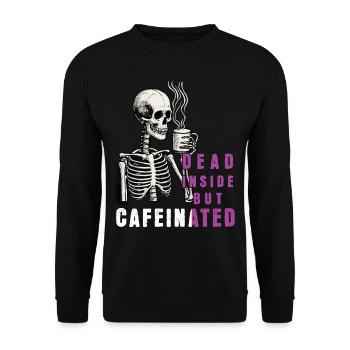 Lustiger Kaffee Spruch - Unisex Pullover - Schwarz - Vorne - Alina (178cm) & Michal (187cm)