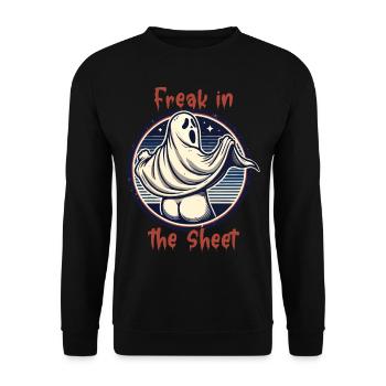 Freak in the Sheet Creepy Ghost Lover - Unisex Sweatshirt - black - Front - Alina (178cm) & Michal (187cm)