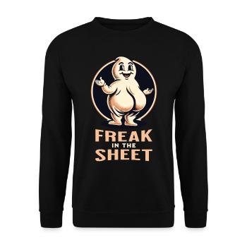 Freak dans la feuille drôle de conception fantôme - Sweat-shirt Unisexe - noir - Devant - Alina (178cm) & Michal (187cm)