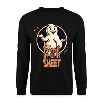 Freak under the Sheet Funny Ghost Design - Unisex Sweatshirt - black - Front - Alina (178cm) & Michal (187cm)