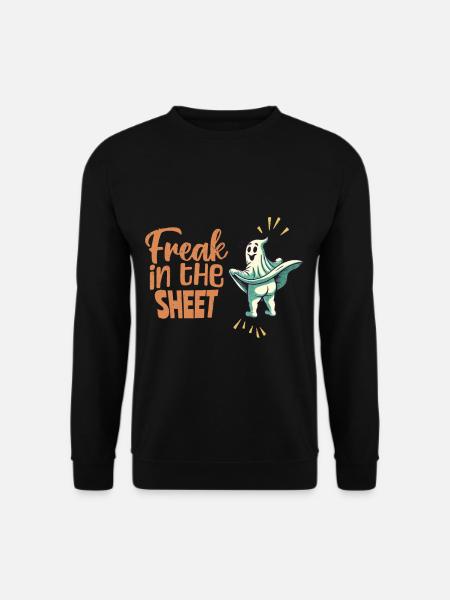 Freak in the Sheet Lustiges Halloween Gespenst - Unisex sweater - sort