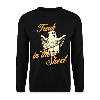 Freak dans la feuille drôle de conception fantôme - Sweat-shirt Unisexe - noir - Devant - Alina (178cm) & Michal (187cm)