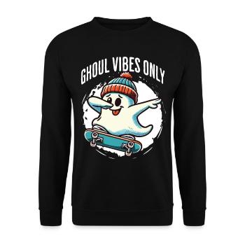Ghoul Vibes Only Funny Halloween Saying Design - Unisex Sweatshirt - black - Front - Alina (178cm) & Michal (187cm)