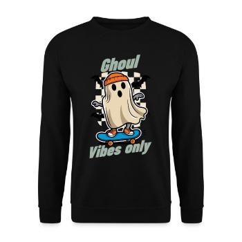 Ghoul Vibes Only Funny Halloween Saying Design - Unisex Sweatshirt - black - Front - Alina (178cm) & Michal (187cm)