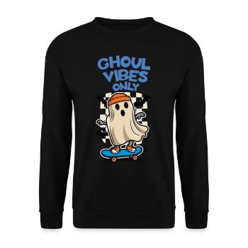 Ghoul Vibes Only Funny Saying Design - Unisex Sweatshirt - black - Front - Alina (178cm) & Michal (187cm)