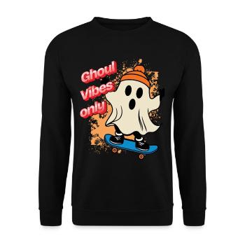 Ghoul Vibes Only Funny Cool Saying Design - Unisex Sweatshirt - black - Front - Alina (178cm) & Michal (187cm)