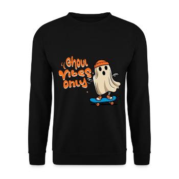 Ghoul Vibes Only Funny Cool Saying Design - Unisex Sweatshirt - black - Front - Alina (178cm) & Michal (187cm)