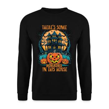 Il y a des horreurs dans cette maison plus drôle - Sweat-shirt Unisexe - noir - Devant - Alina (178cm) & Michal (187cm)