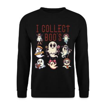Vintage Rétro Design Drôle Fantôme Collector - Sweat-shirt Unisexe - noir - Devant - Alina (178cm) & Michal (187cm)