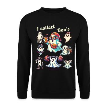 Drôle fantôme collection Vintage Retro Design - Sweat-shirt Unisexe - noir - Devant - Alina (178cm) & Michal (187cm)