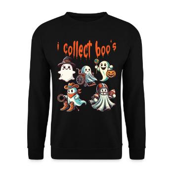 I Collect Boos Lustiger Gespenster Sammler - Unisex Pullover - Schwarz - Vorne - Alina (178cm) & Michal (187cm)