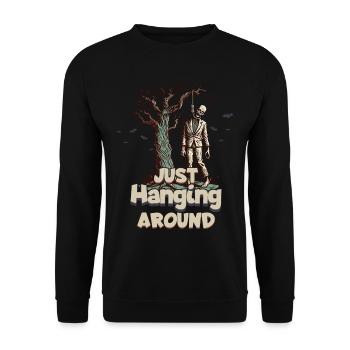 Funny Halloween Saying Undead Zombies - Unisex Sweatshirt - black - Front - Alina (178cm) & Michal (187cm)