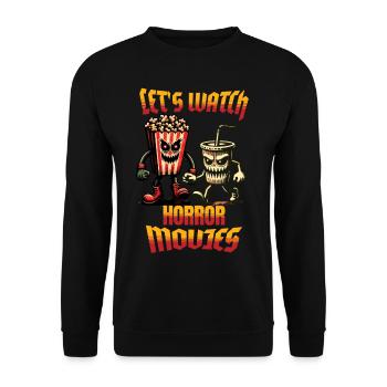 Horror Movies Funny Halloween Saying Design - Unisex Sweatshirt - black - Front - Alina (178cm) & Michal (187cm)