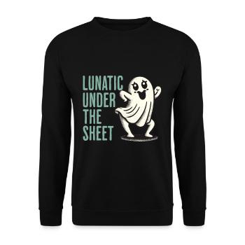 Lunatique sous le drap drôle de conception fantôme - Sweat-shirt Unisexe - noir - Devant - Alina (178cm) & Michal (187cm)