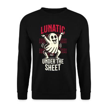Lunatique sous le drap drôle de conception fantôme - Sweat-shirt Unisexe - noir - Devant - Alina (178cm) & Michal (187cm)