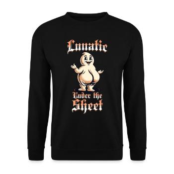 Lunatique sous la feuille Funny Ghost Design - Sweat-shirt Unisexe - noir - Devant - Alina (178cm) & Michal (187cm)