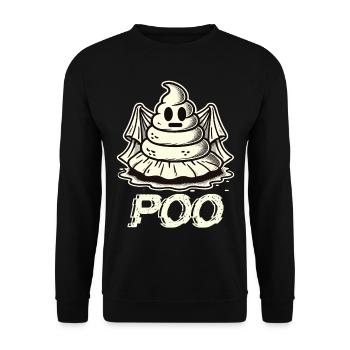 Lustiges Kackhaufen Gespenst Poo Anstatt Boo - Unisex Pullover - Schwarz - Vorne - Alina (178cm) & Michal (187cm)