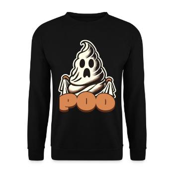 Lustiges Kackhaufen Gespenst Poo Anstatt Boo - Unisex Pullover - Schwarz - Vorne - Alina (178cm) & Michal (187cm)