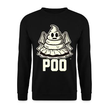 Lustiges Kackhaufen Gespenst Poo Anstatt Boo - Unisex Pullover - Schwarz - Vorne - Alina (178cm) & Michal (187cm)
