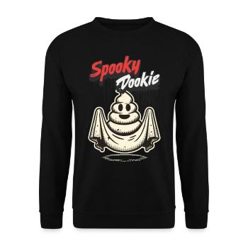 Funny poop pile ghost spooky dookie - Unisex Sweatshirt - black - Front - Alina (178cm) & Michal (187cm)